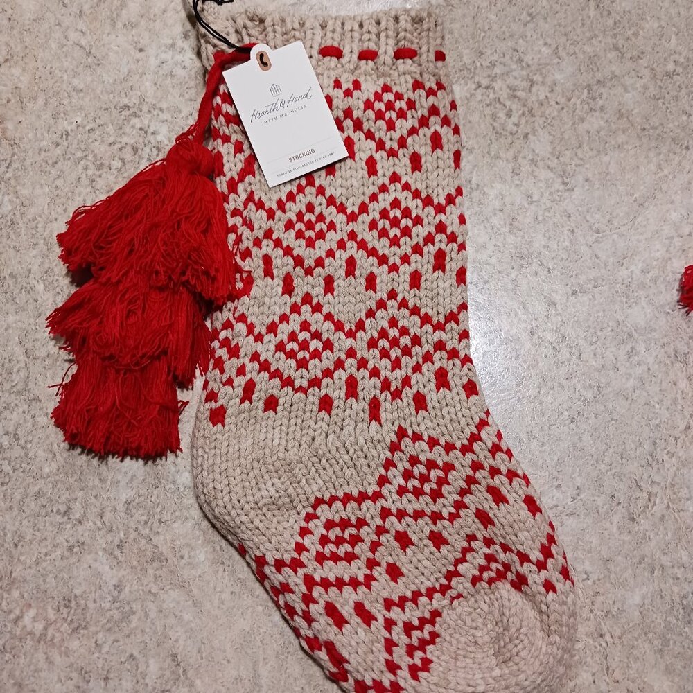 Hearth and hand with Magnolia chunky knit Christmas stocking